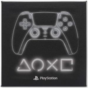 imageSony PlayStation White Controller Gallery Wrapped Canvas Wall Decor  PlayStation Wall Art for Game Room or Teen BedroomBlack